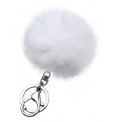 Faux Fur Key Chain - White